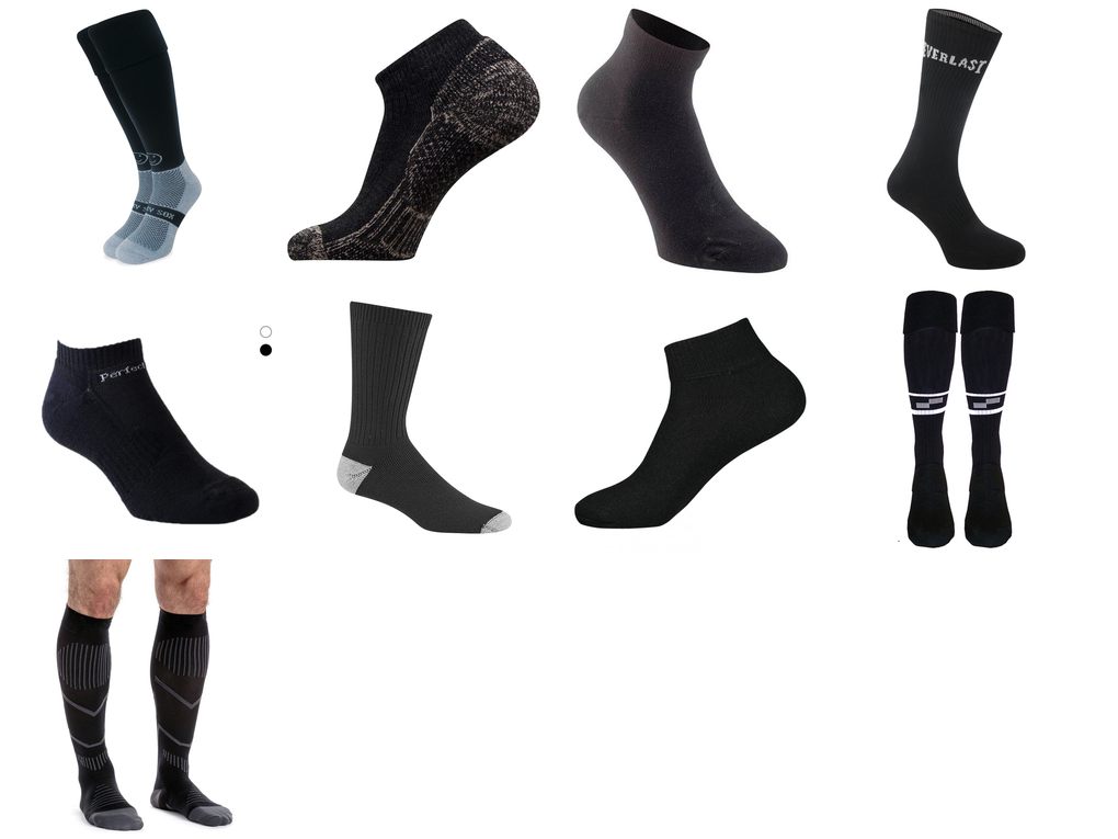 black sports socks